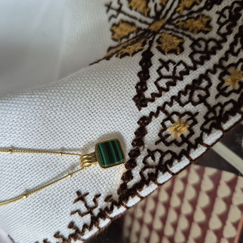 Lucy Williams Square Malachite Necklace